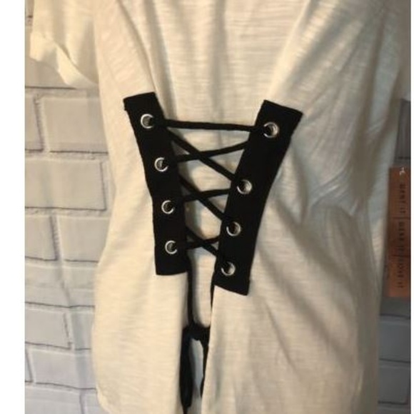 NWT Almost Famous TShirt Corset Short Sleeve Black - Picture 5 of 6